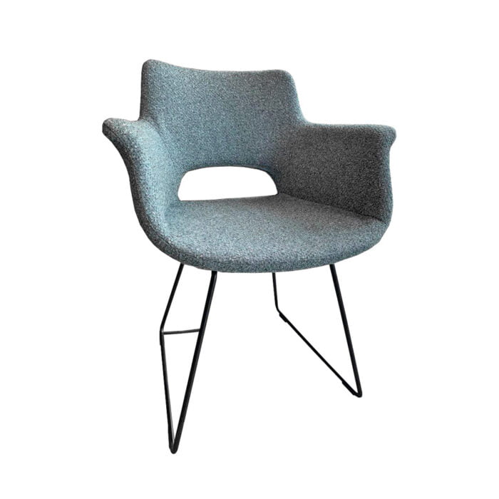 Dining room chair Saar - Fabric Alpine with sled legs - Front view