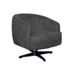 Armchair San Marcello - Eco-leather Bull 67 Anthracite - Front view Oblique