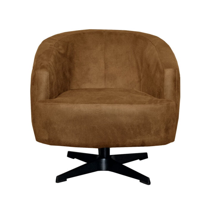 Armchair San Marcello - Eco-leather Bull 28 Cognac - Front view