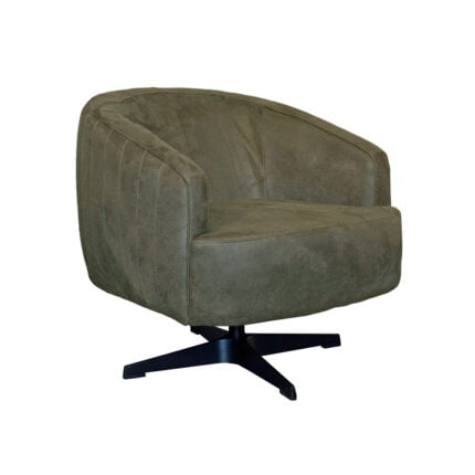 Armchair San Marcello - Eco-leather Bull 59 Moss - Front view Angled