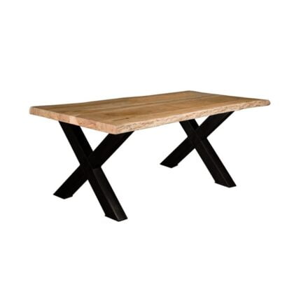 Tree trunk table Acacia with X-legs