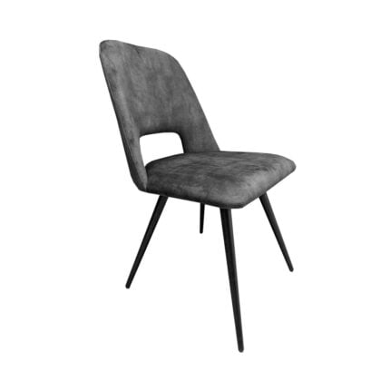 Dining chair Pablo - Fabric Adore Dark Gray 68 - Front view oblique