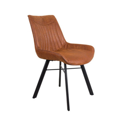 Dining chair Chef - Eco-leather Yacht Cinnamon - Front view Angled