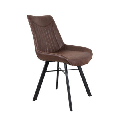 Dining chair Chef - Eco-leather Yacht Espresso - Front view Angled