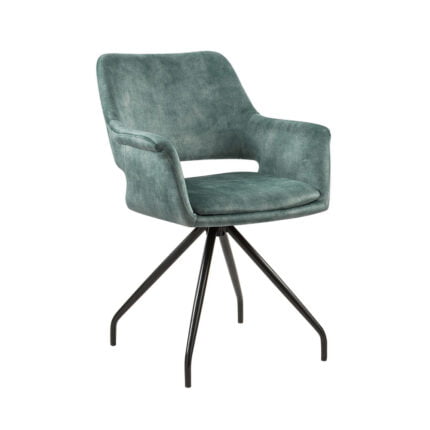 Dining chair Maestro - Fabric Adore Niagara 158 with 180ø swivel leg - Front view slanted