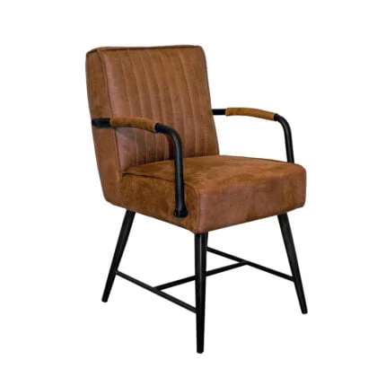 Dining room chair Varese with armrests Front view Oblique