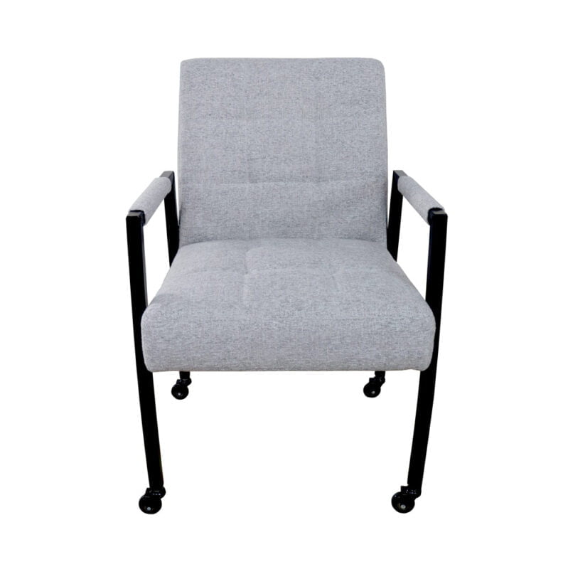 Dining room chair Acerio Wheel Fabric Oasis Ashgrey 40 Front view