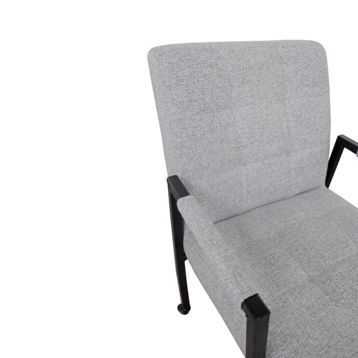 Eetkamerstoel Acerio Wiel Stof Oasis Ashgrey 40 Vooraanzicht Schuin Details