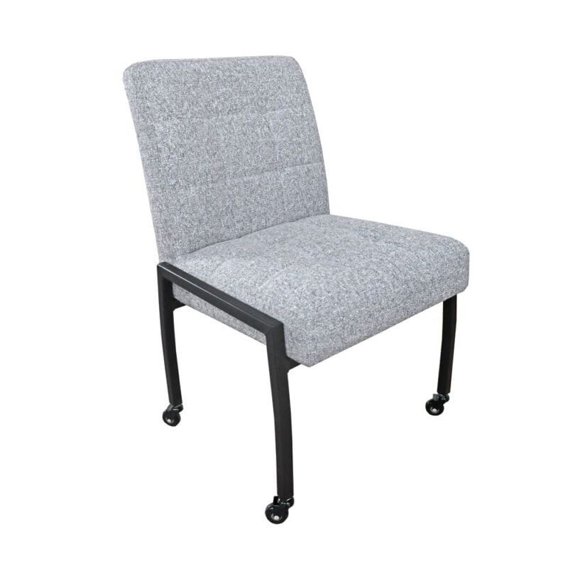 Dining room chair Acerio Wheel without armrests Fabric Oasis Ash gray 40 Front view