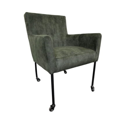 Dining room chair Danny Fabric Adore Hunter Vooraanzicht Schuin.jpg