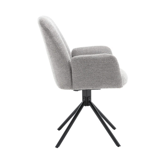 Dining room chair Joly - Fabric Alpine Steel 149 Side view