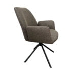 Dining room chair Donetello Fabric Brown 15 Side view