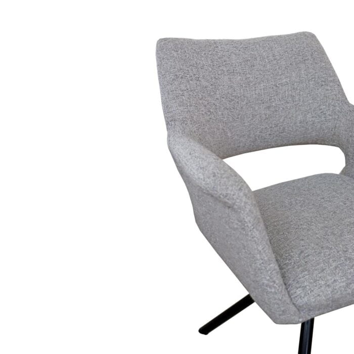Eetkamerstoel Josha met 180° draaibare stoelpoot Stof Alpine Steel 149 Vooraanzicht Details
