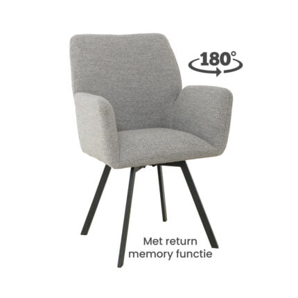 Esszimmerstuhl Rene mit Stoff Alpine Steel 149 Vorderansicht schräg 180