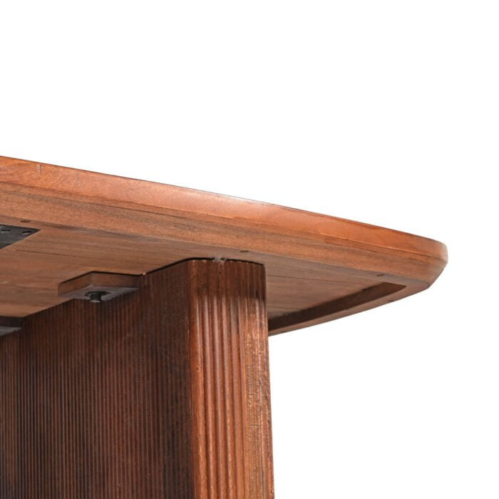 Mangohouten Deens Ovale Eettafel Bruin Details