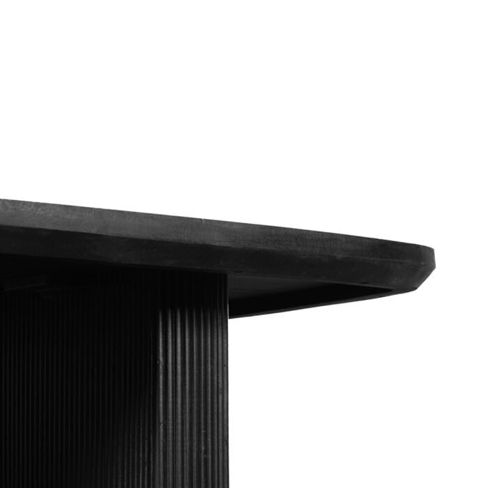 Mangohouten Deens Ovale Eettafel Zwart Details