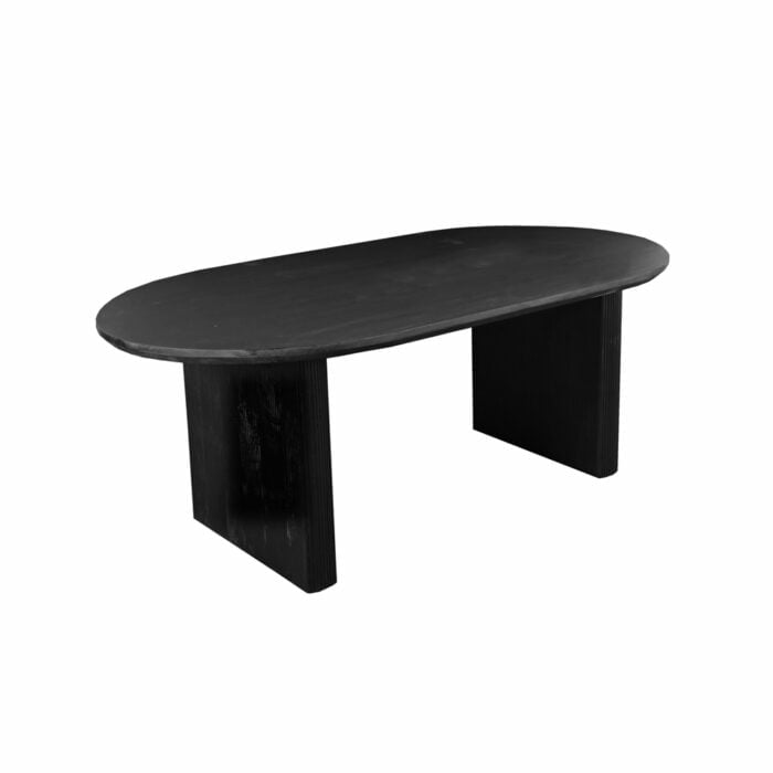 Mangohouten Ovale Eettafel Zwart