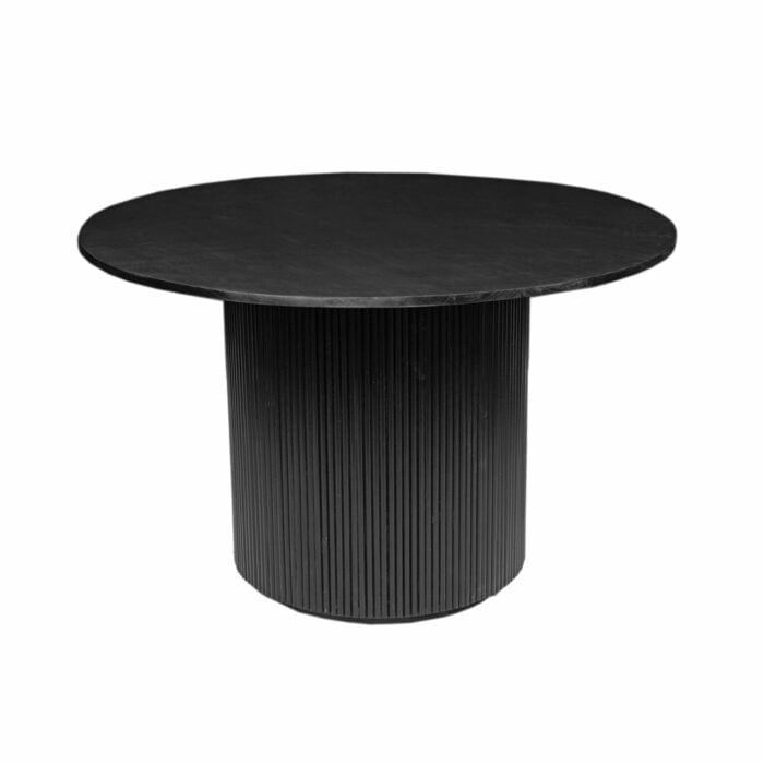 Mango Wood Round Dining Table Black