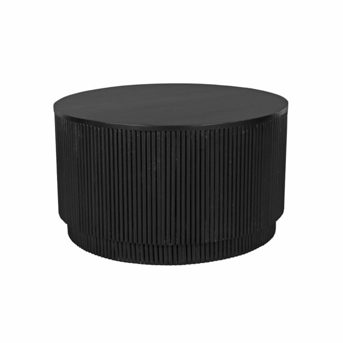 Mango Wood Round Coffee Table Black (2)