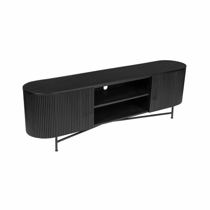 Mangohouten Tv meubel 150 cm Zwart (1)