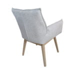 Dining room chair Dynasty with wooden chair legs Fabric Fusion Shell 196 Rear view oblique