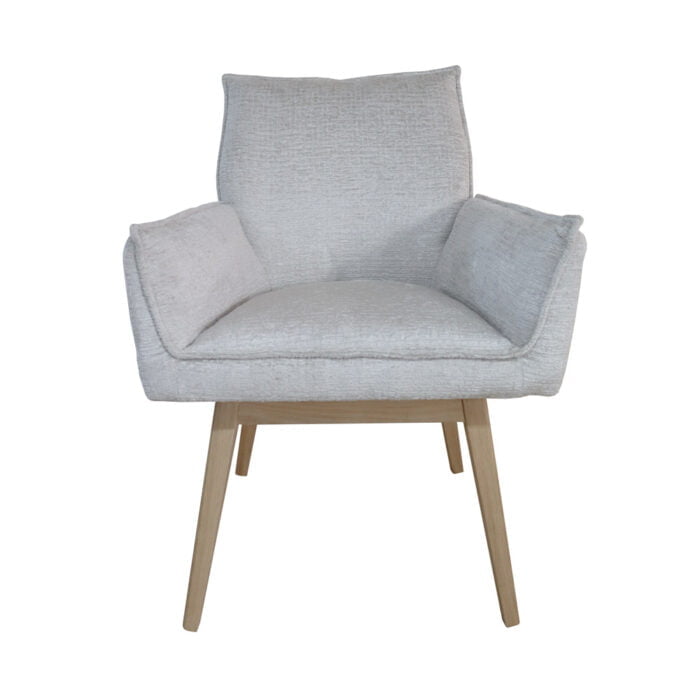 Dining room chair Dynasty with wooden chair legs Fabric Fusion Shell 196 Front view