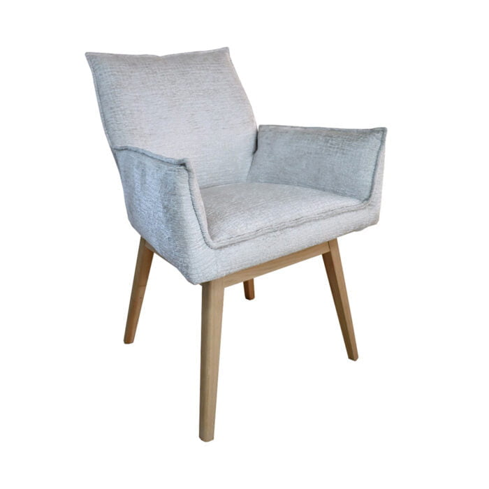 Dining room chair Dynasty with wooden chair legs Fabric Fusion Shell 196 Front view oblique