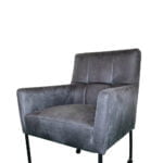 Eetkamerstoel Danny Eco leer Yacht Graphite 66 Vooraanzicht Schuin (1)